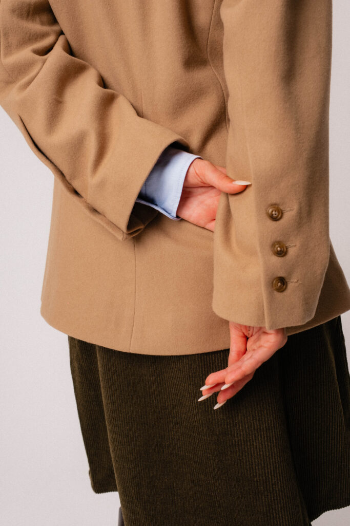 Camel coat sleeve detail