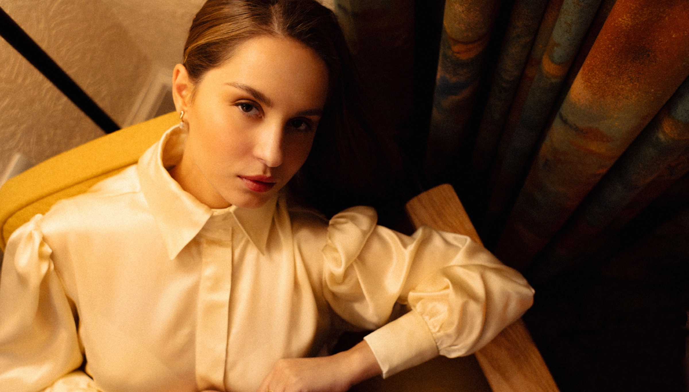 ivory silk blouse by lutea
